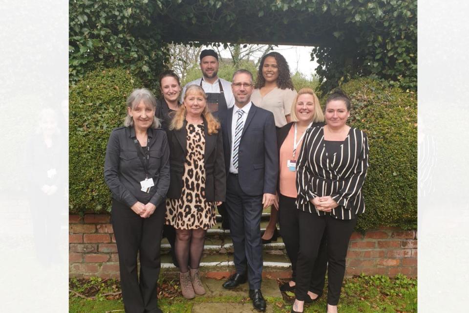 Bottom left: Irene Harper (who has been there 34 years), Zoe Costello, Dave Longcake (general manager), Claire Oldham (front of house manager), Tracie Shaw. Top right: Rochelle Jeffrey (wedding and events manager), Keaton McClure, and Nadine Saxton. <i>(Image: Public)</i>