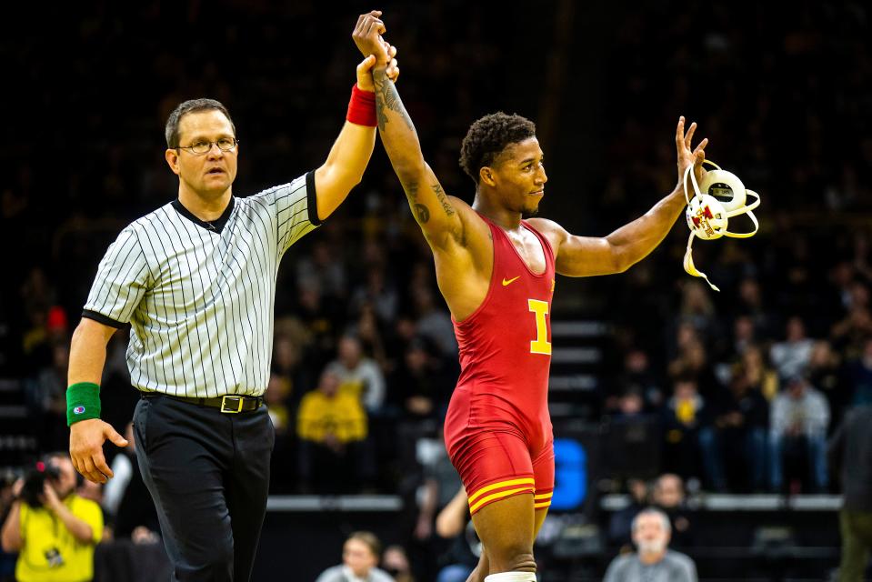 Iowa State wrestler David Carr won his fourth Big 12 title on Sunday.