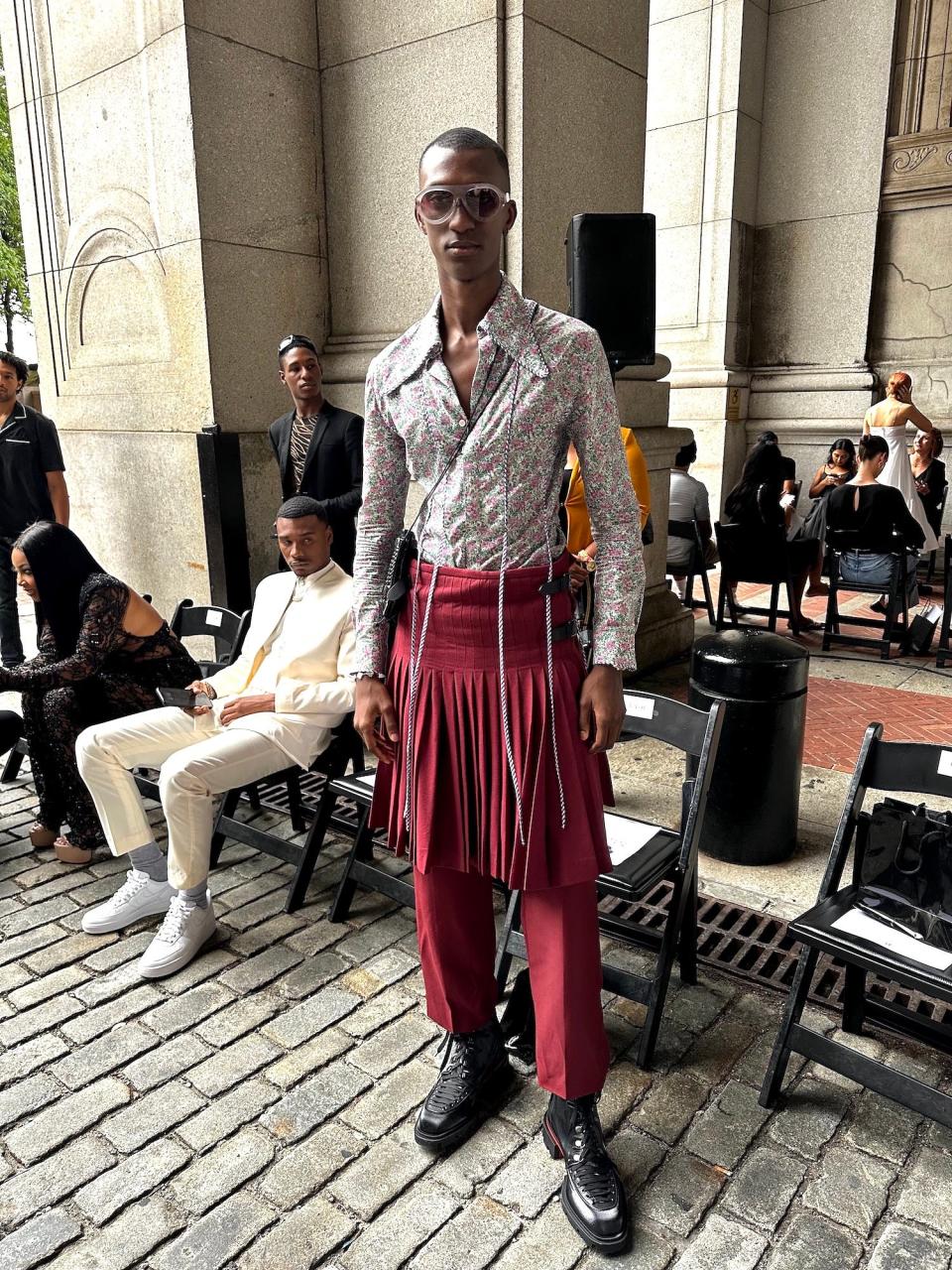 Alioune Fall attends the Cucculelli Shaheen show during New York Fashion Week on September 9, 2023.