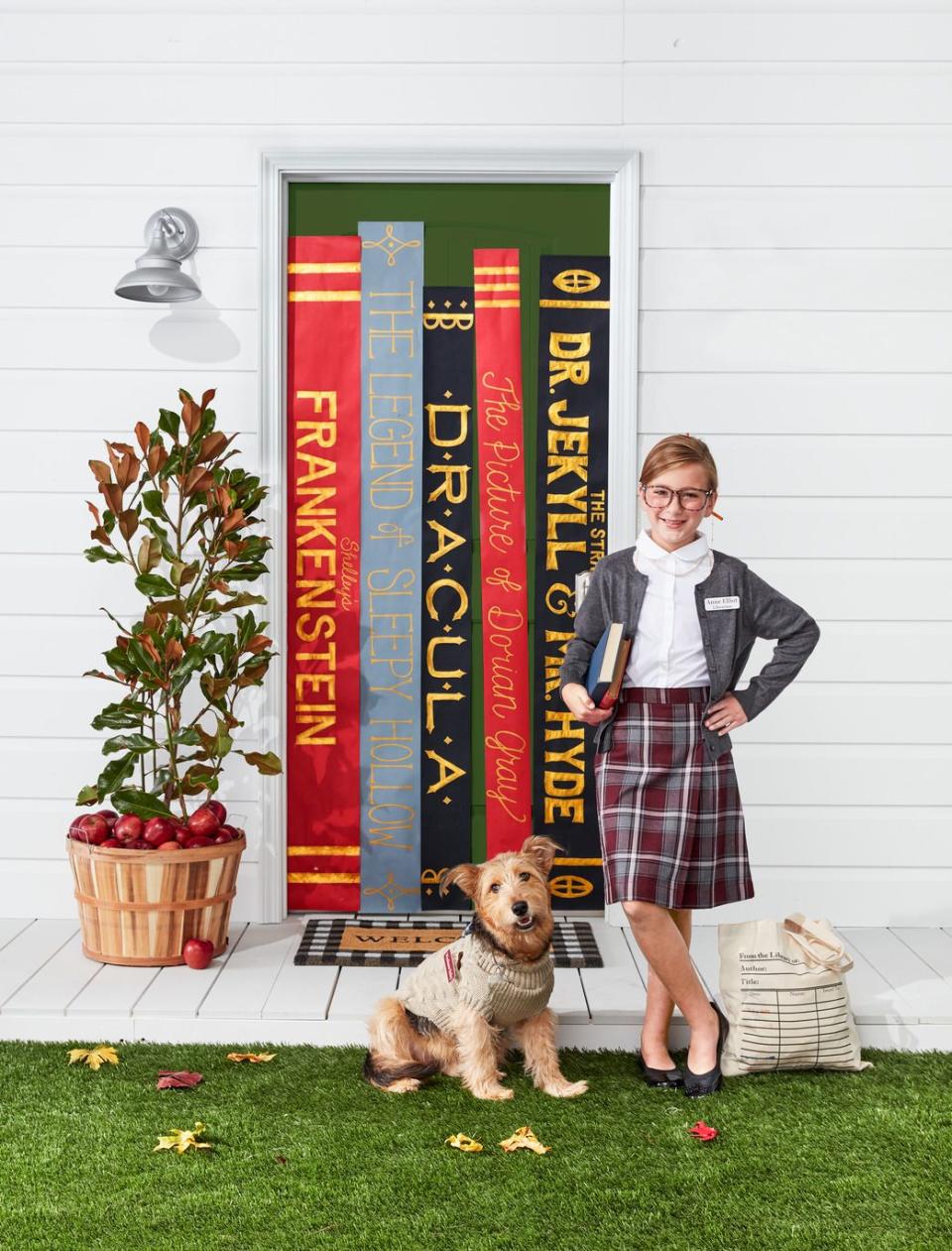 bookish buds halloween costume and door decor