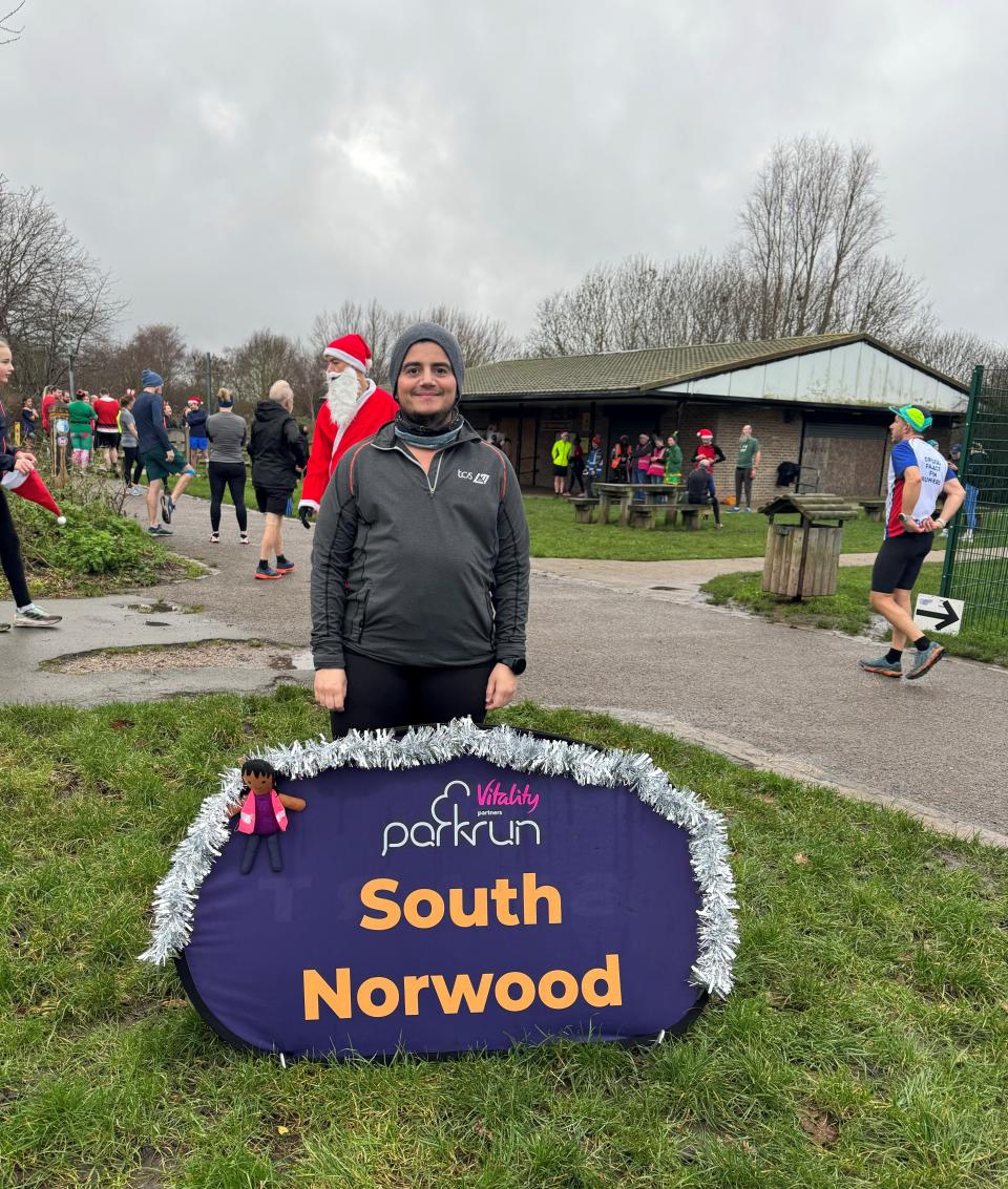 Parkrun is an important part of life for Cel Smith, pictured at the 2023 South Norwood Christmas Day event in south London (Handout/PA)