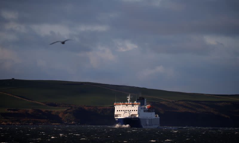 P&O ferry from Belfast arrives in the Scottish port of Cairnryan near Stranraer