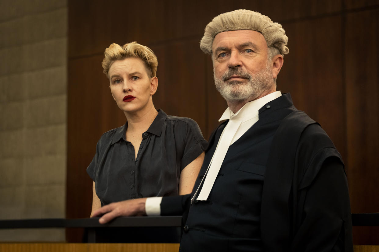 Brett Colby (Sam Neill) and Kate Lawson (Kate Mulvany) in The Twelve (ITVX)
