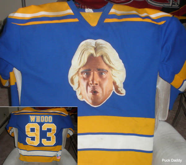 I have no words. Ric Flair in a Blues jersey commenting on last