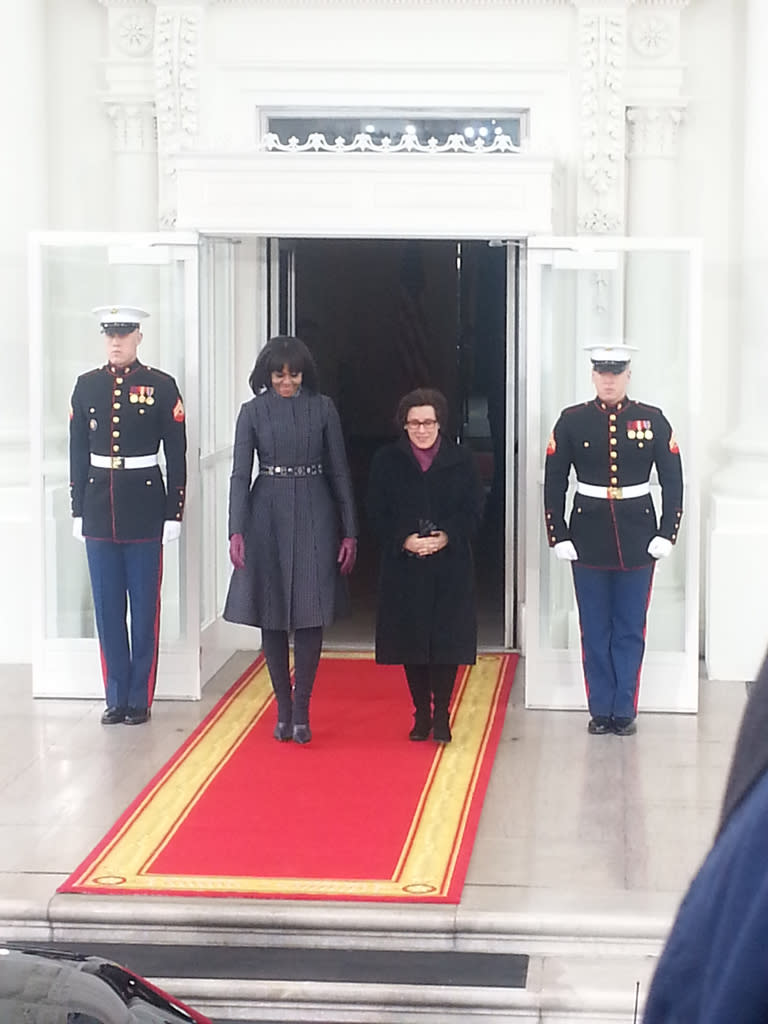 The First Lady exits the White House to head to the Capitol. (Rachel Rose Hartman/Yahoo News)