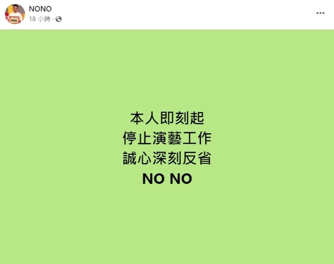 NONO宣告暫退演藝圈。（圖／翻攝自FB／NONO）