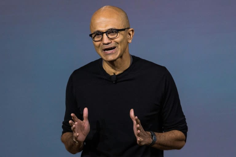 Microsoft CEO Satya Nadella speaks at a media event for new Microsoft products on October 6, 2015 in New York City