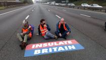 Protest of Insulate Britain on M25 Motorway