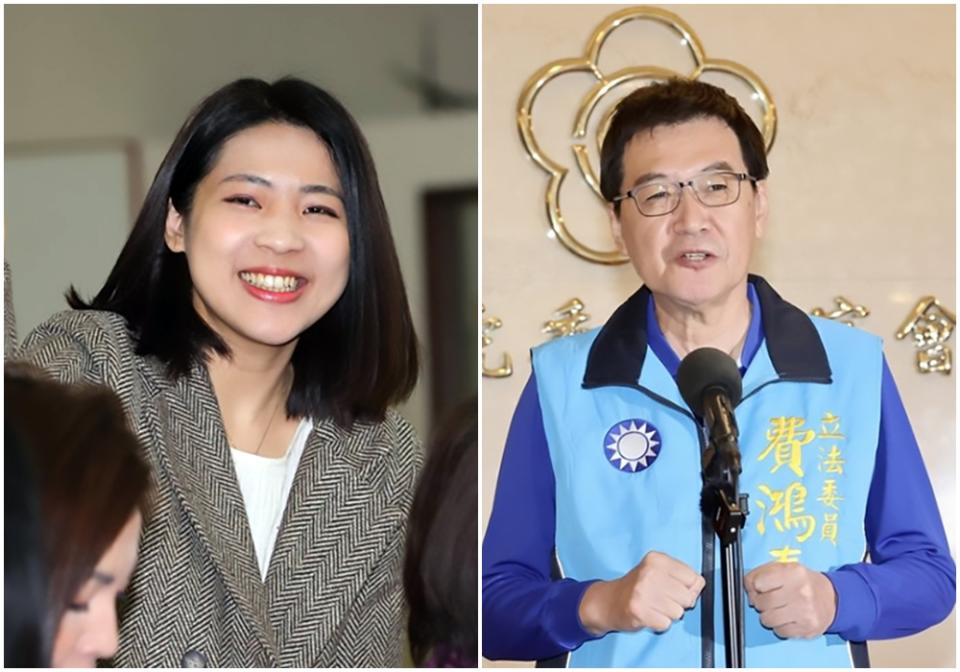 「芯費大戰」立委初選徐巧芯（左）勝出 。國民黨台北市黨部最終經採3成黨員投票加上7成民調計算後，公布初選結果為徐巧芯51.266％、費鴻泰（右）48.734％。徐巧芯確定出線代表國民黨參選台北市第七選區立委。（中央社資料照）