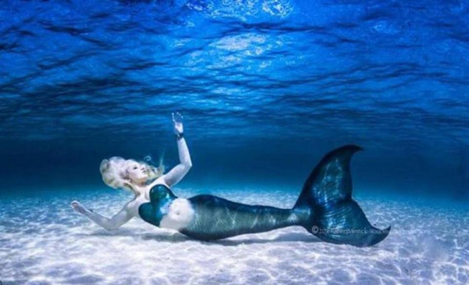 Aurora Rose Watkins as Laguna Mermaid during a photo shoot in the Bahamas. Courtesty Aurora Rose Watkins