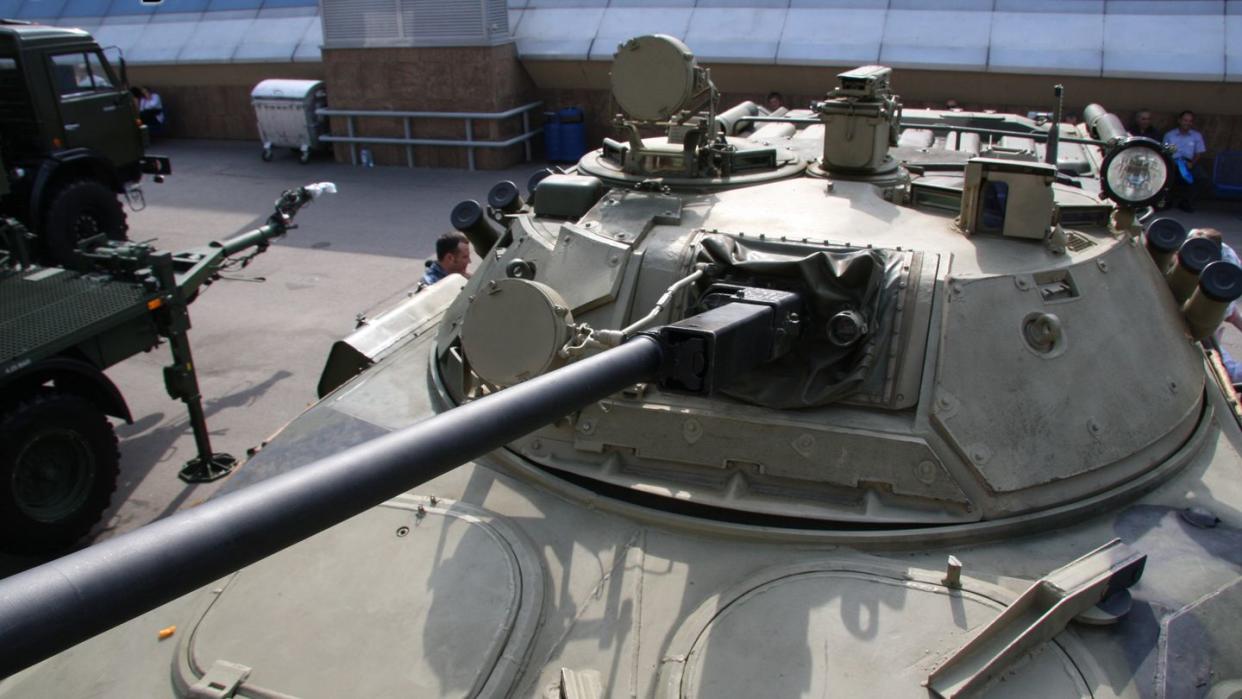 bmp 2 style turret of btr 90 infantry fighting vehicle apc at exhibition in 2008