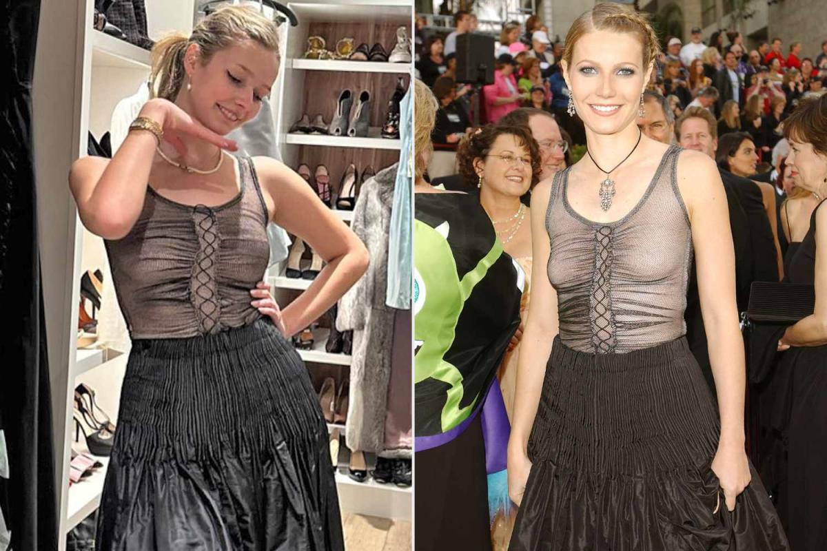Gwyneth Paltrow's Lookalike Daughter Apple Martin Rewears Her Punk-Inspired  2002 Oscars Dress