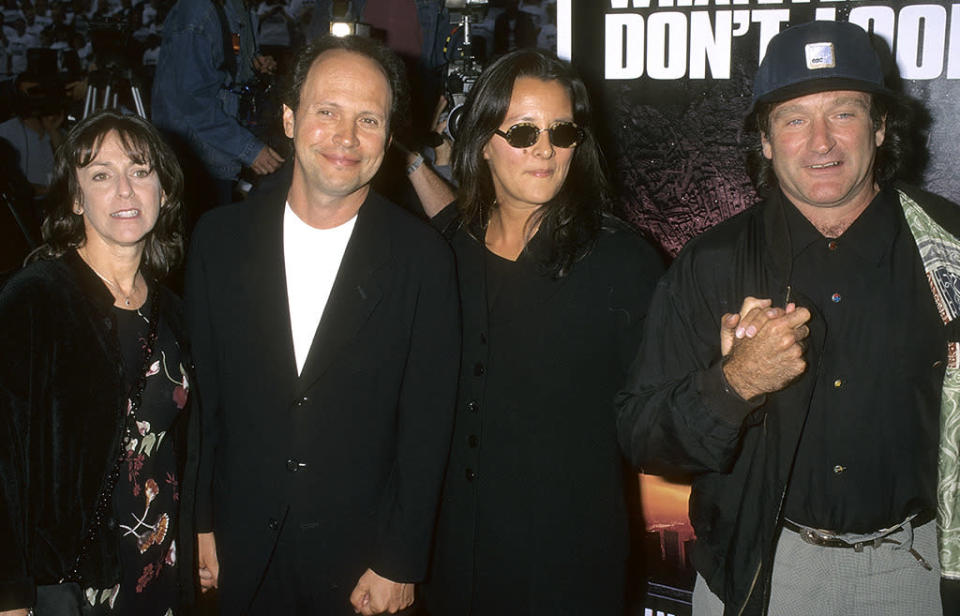 Janice Crystal, Billy Crystal, Marsha Williams, and Robin Williams