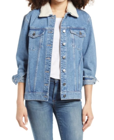 BP Denim Jacket with Removable Faux Shearling Collar. (Image via Nordstrom)