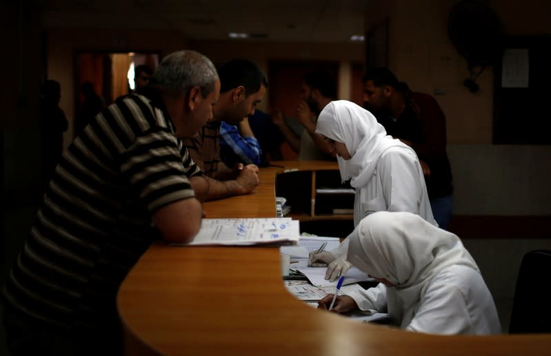 FILE PHOTO: Medics work at a hospital in Gaza City