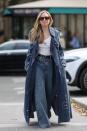 <p> One of the many reasons we love wide leg jeans is due to their ability to make legs appear longer thanks to their floor skimming length. Take this one step further by pairing a high waisted wide leg style with a maxi trench coat to give the illusion of a statuesque figure. </p>