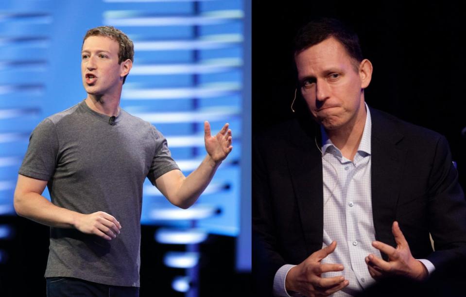 Mark Zuckerberg and Peter Thiel