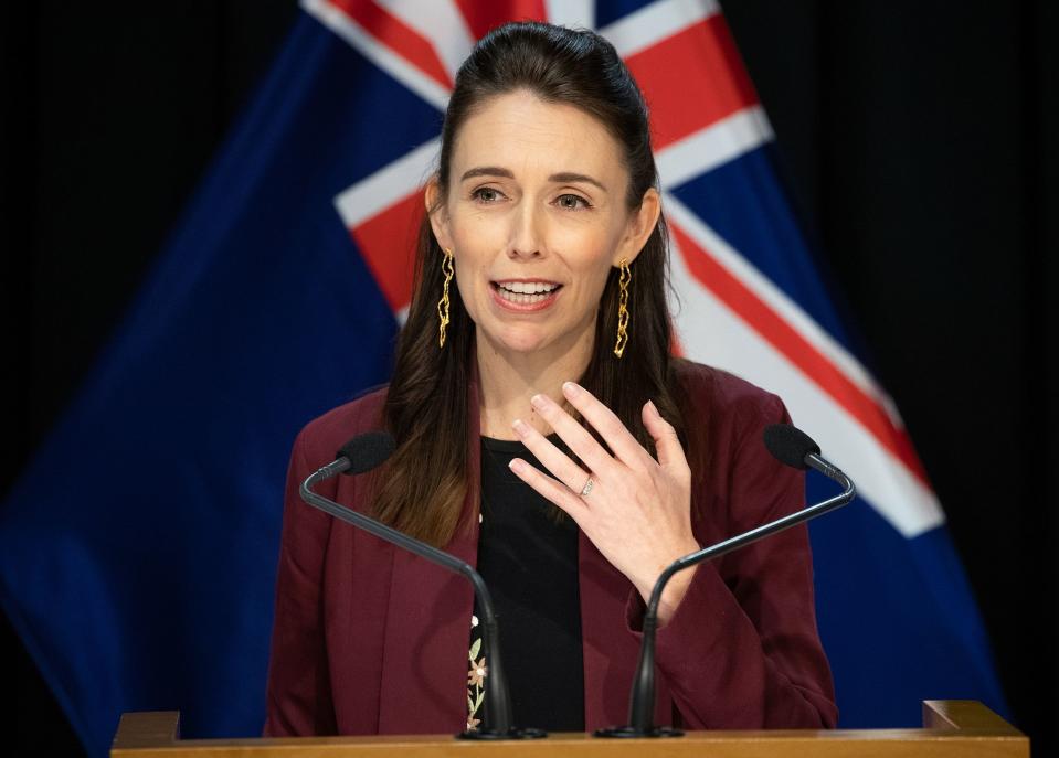 Die neuseeländische Premierministerin Jacinda Ardern zieht im Kampf gegen das Coronavcirus eine positive Bilanz. (Photo by Xinhua/ddp/Sipa USA)