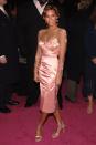 <p>Decked out in a pink satin dress, Beyoncé stunned at the premiere for her feature film, <em>The Pink Panther. </em>The singer starred alongside Steve Martin and Kevin Kline. </p>