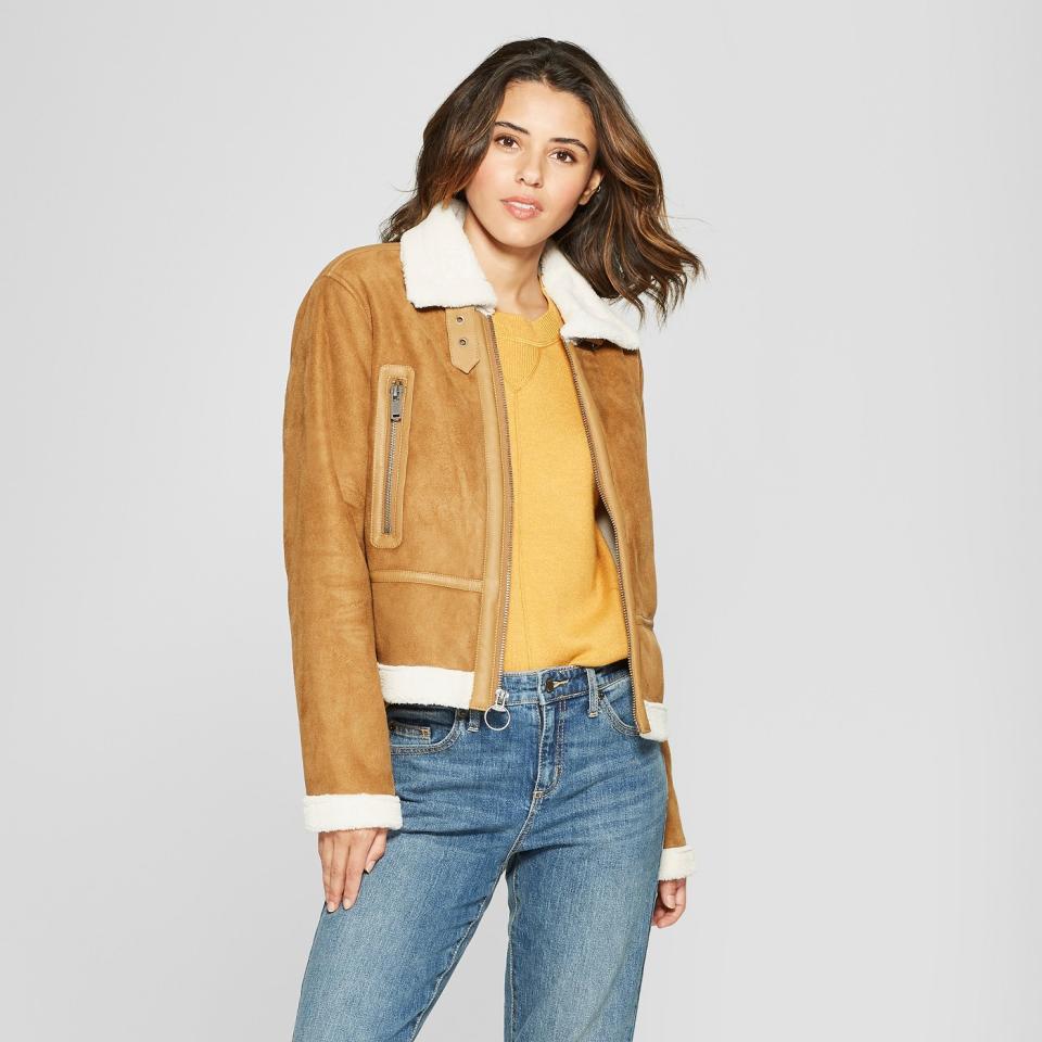 Universal Thread Faux Shearling Moto Jacket. (Photo: Target)