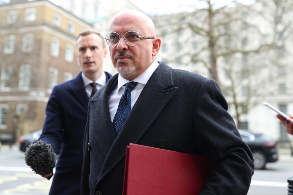 Parliamentary Under-Secretary for the Department of Business, Energy and Industrial Strategy, Nadhim Zahawi arrives at the Cabinet Office, Whitehall, London, for a meeting of the Government's emergency committee Cobra to discuss coronavirus.