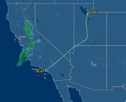 The diverted flight path. Source: FlightAware