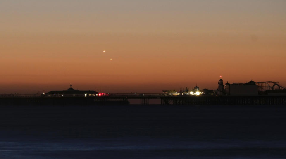 Jupiter and Venus shine in the morning sky (Picture: PA)