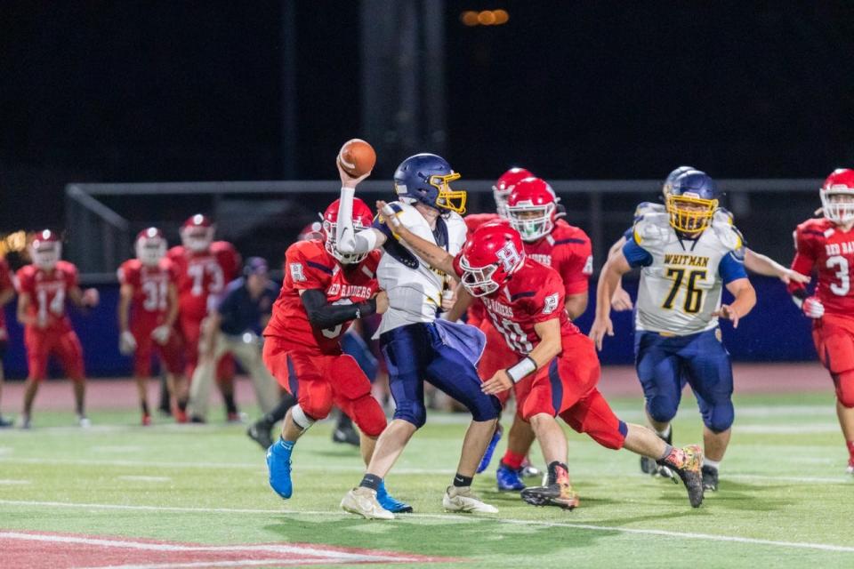 Hornell defense against Marcus Whitman/Bloomfield during a 6-0 win last season.