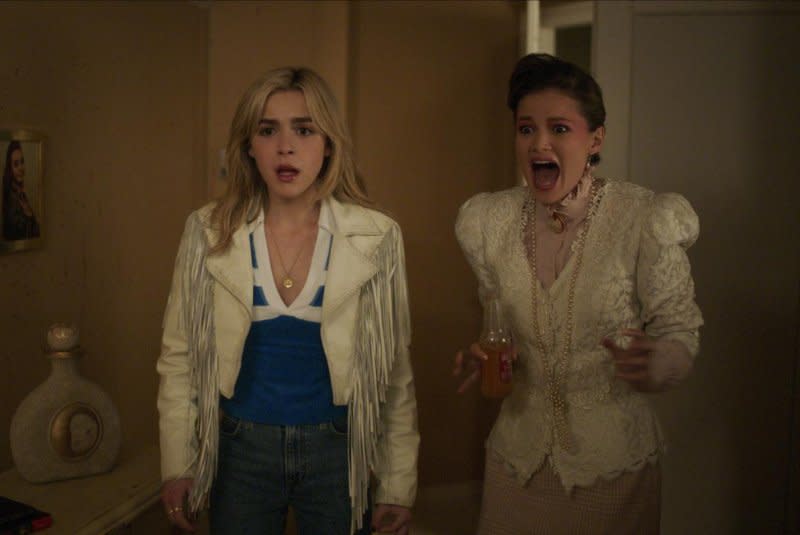 Kiernan Shipka (L) and Olivia Holt star in "Totally Killer." Photo courtesy of Prime Video