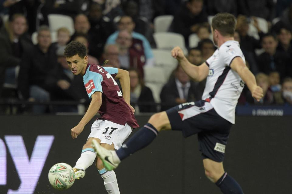 Debut day: Holland made his first appearance since joining West Ham earlier this year: West Ham United via Getty Images