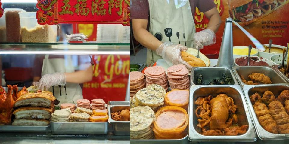 Banh Mi Saigon - the different toppings and fillings