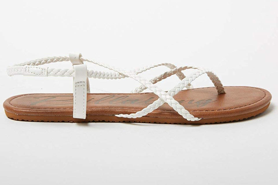 sandals, white, braided, billabong