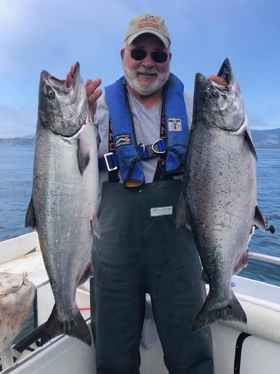 Dave Hurley caught this limit of large king salmon while fishing off the Marin County coast with Capt. Trent Slate.