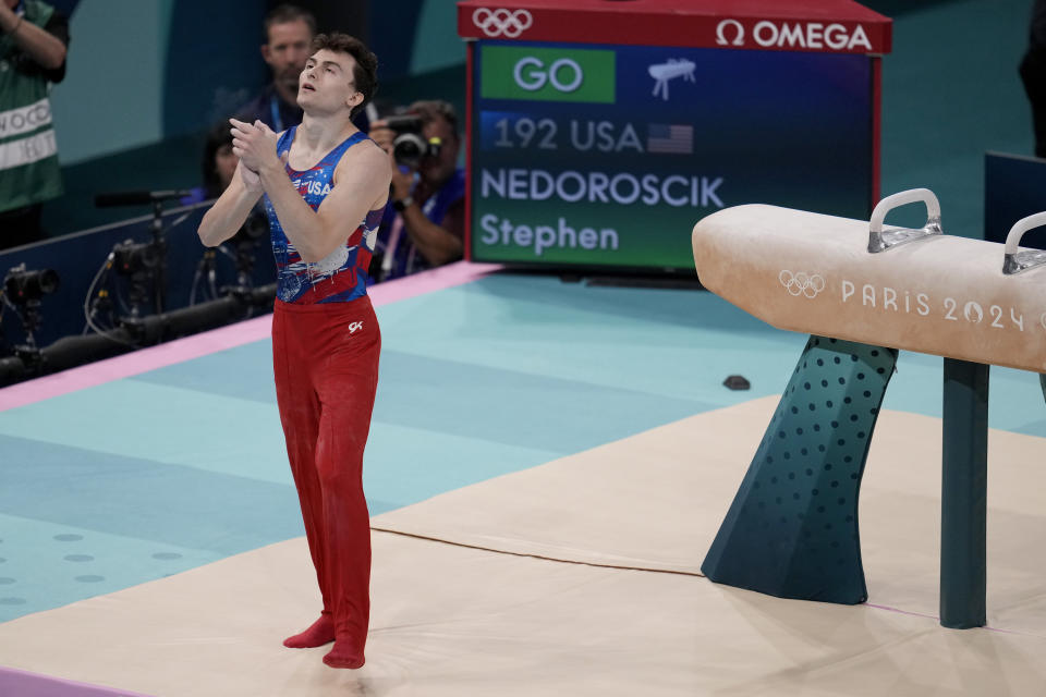 Job done. Pommel horse specialist Stephen Nedoroscik delivers for U.S