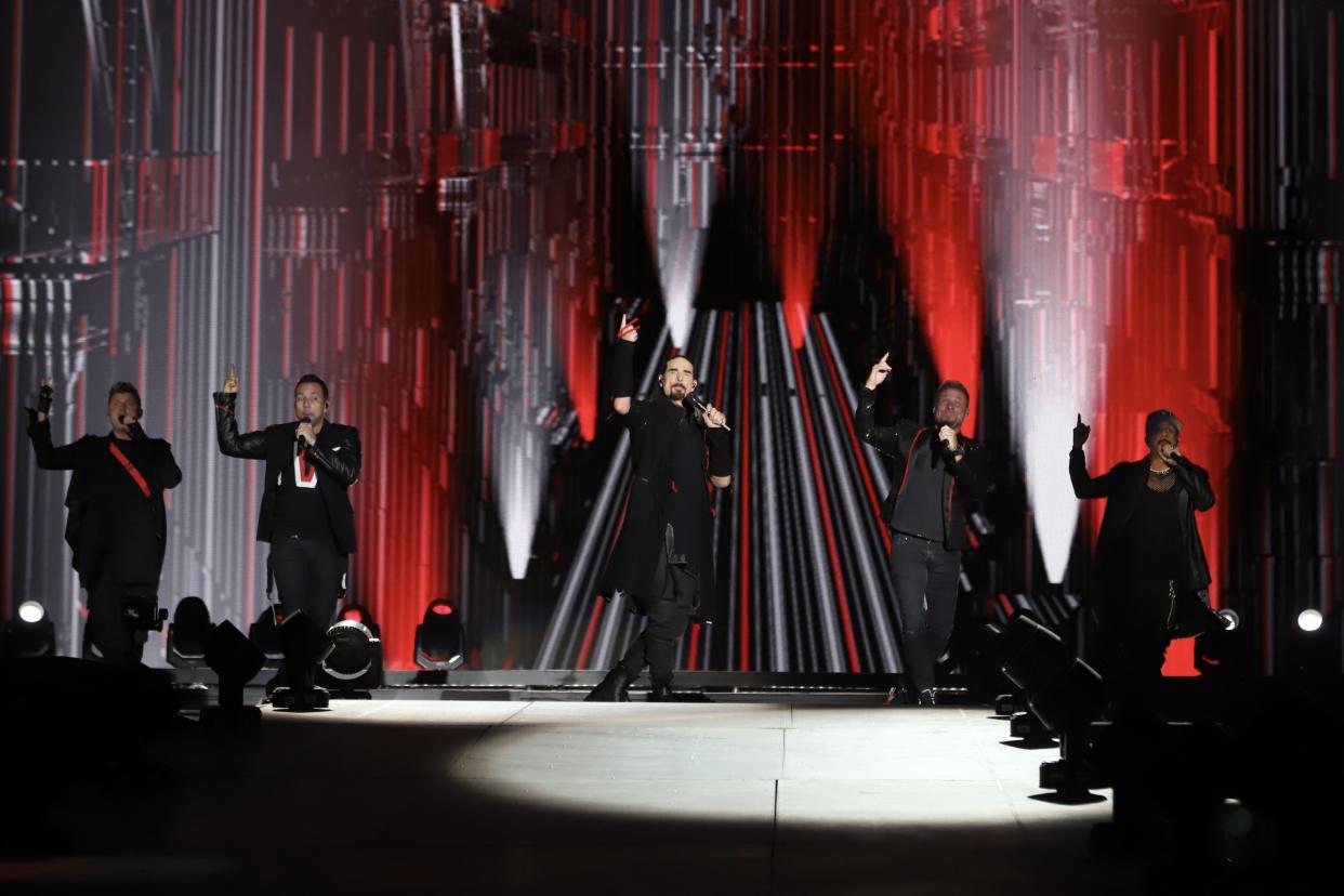 Backstreet Boys performing during first edition of Tecate Emblema 2022 at Autodromo Hermanos Rodriguez, on May 13 2022 in Mexico City, Mexico.