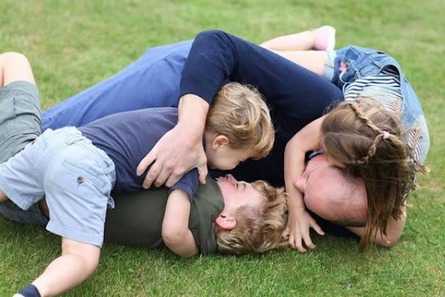The Duchess of Cambridge also took this photo of Prince William and their children in Norfolk in June 2020.