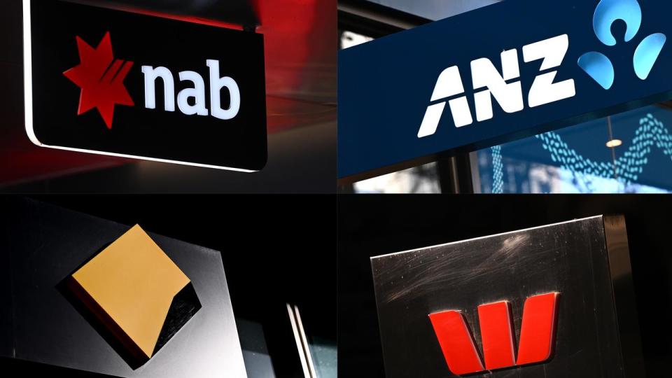 The logos of the big four banks.