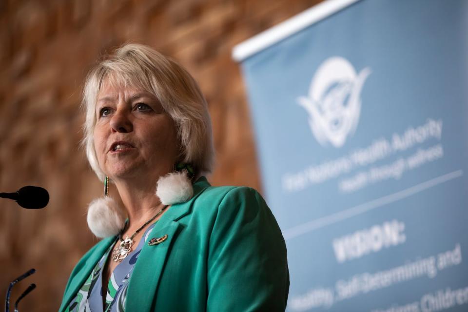 Dr. Bonnie Henry is pictured at a First Nations Health Authority press conference in Vancouver, BC, on Wednesday, August 21, 2024.