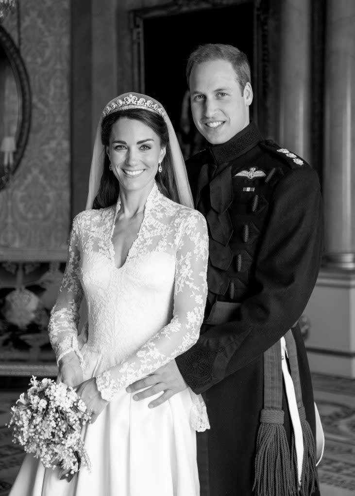 “13 years ago today,” their official social media accounts captioned a throwback wedding-day image of the couple. @KensingtonRoyal/Millie Pilkington
