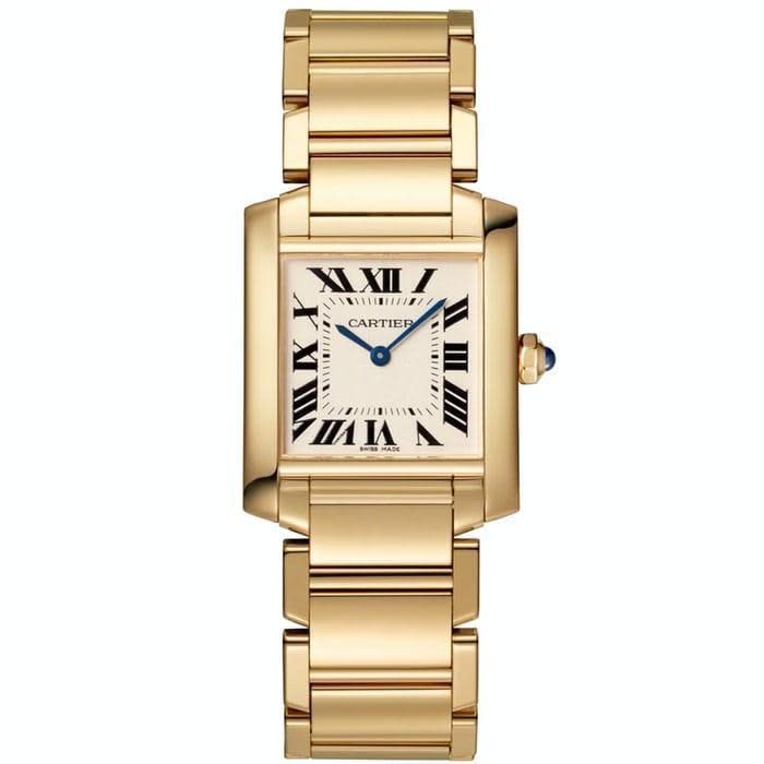 Cartier Tank金錶，價值2萬3,000美元，原先的主人是黛安娜王妃。（翻攝品牌官網）
