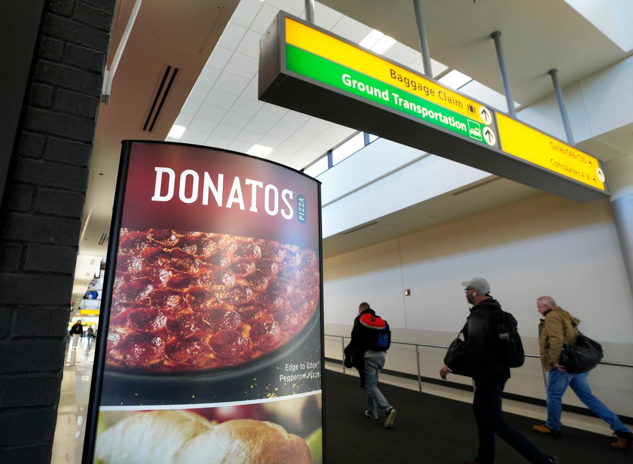 Donatos pizza operates at John Glenn International Airport on Concourses A and C.