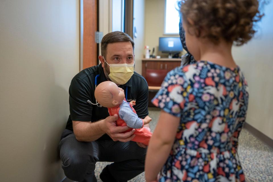 Child health checkup in Columbia, Mo., on April 28, 2022.