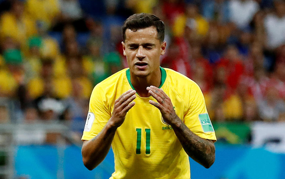 Soccer Football – World Cup – Group E – Brazil vs Switzerland – Rostov Arena, Rostov-on-Don, Russia – June 17, 2018 Brazil’s Philippe Coutinho reacts REUTERS/Damir Sagolj