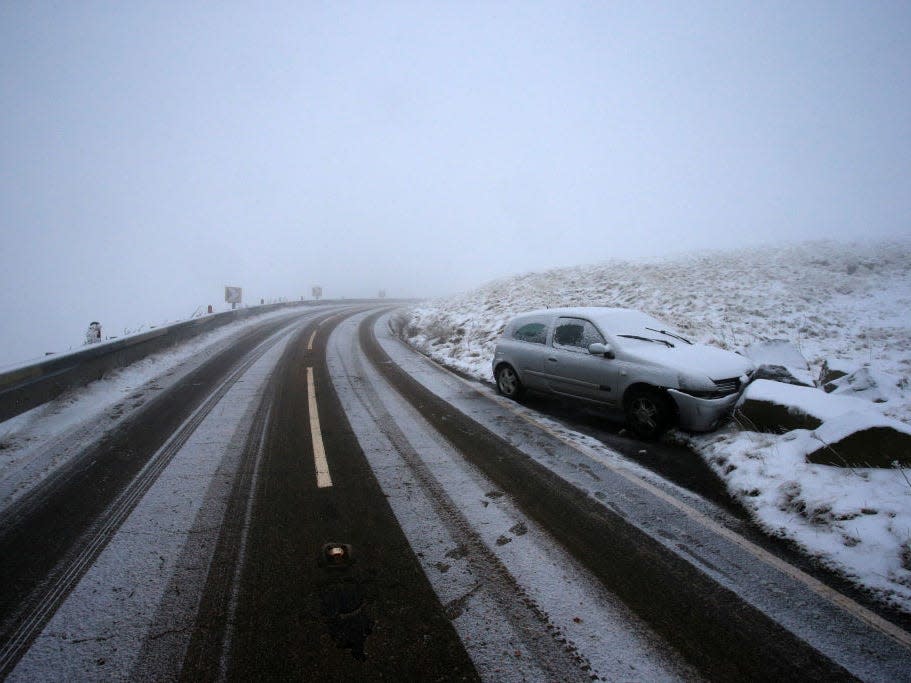 A car stuck in snow