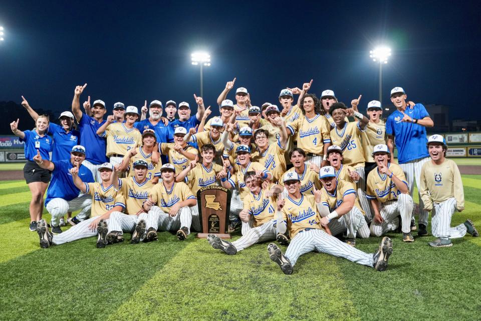 Vandebilt's baseball team celebrated its first LHSAA state championship since the 1971-72 season.