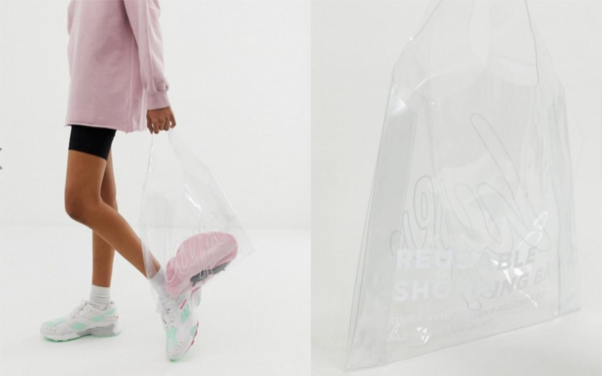 Would you be willing to pay £15 for a see-through shopping bag? [Photo: ASOS]