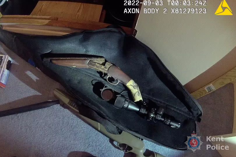 The sawn-off shotgun found at the home of Robert Reading