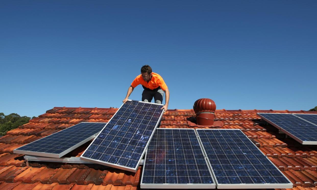 <span>About 250,000 of Australia’s 4m households with solar panels have batteries but storage is growing faster than take-up and consumers get almost nothing for their exports.</span><span>Photograph: Tim Wimborne/Reuters</span>