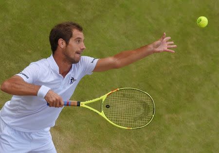 Britain Tennis - Wimbledon - All England Lawn Tennis & Croquet Club, Wimbledon, England - 3/7/16 France's Richard Gasquet in action against Spain's Albert Ramos-Vinolas REUTERS/Toby Melville