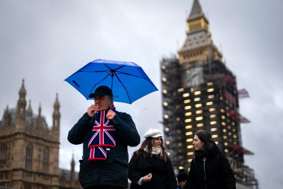 People prepare for Storm Barra in Westminster (PA)